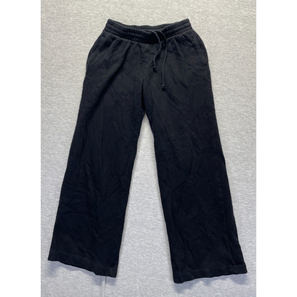 Old Navy SoComfy Sweatpants Womens PXS Black‎ Fleece Lined Wide Leg Drawstring